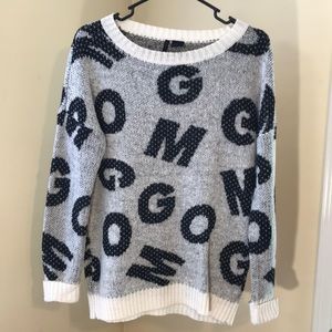 printed scoop neck sweater